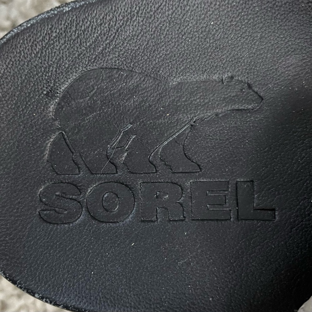 Sorel White Leather Platform Sandals with Pink Footbed - Picture 5 of 7